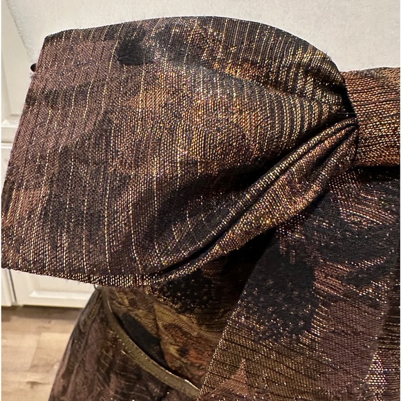 RARE Anthropologie Eva Franco Samhain  Metallic Strapless Pleated Dress - Picture 4 of 12